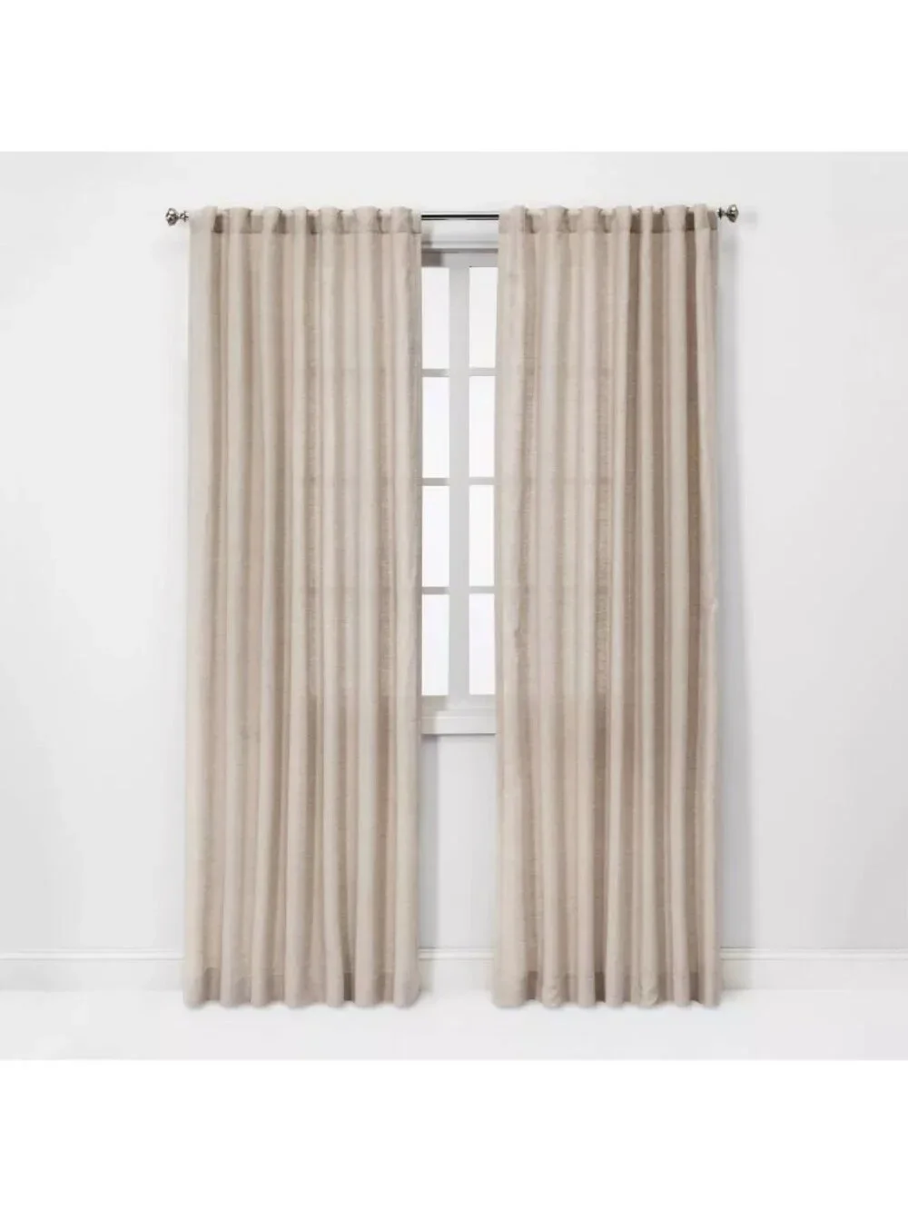 Threshold Light Filtering 100% Linen Natural Khaki Curtain Panel 54